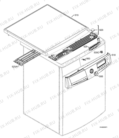 Взрыв-схема стиральной машины Privileg 00859695_21338 - Схема узла Command panel 037